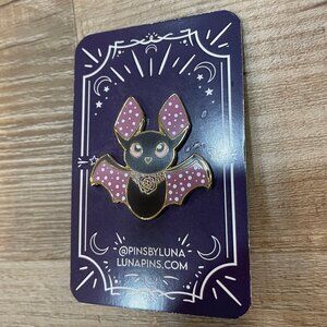 Creepy Cute Polka Dot Bat Enamel Pin
